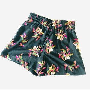 Floral high waist dress shorts